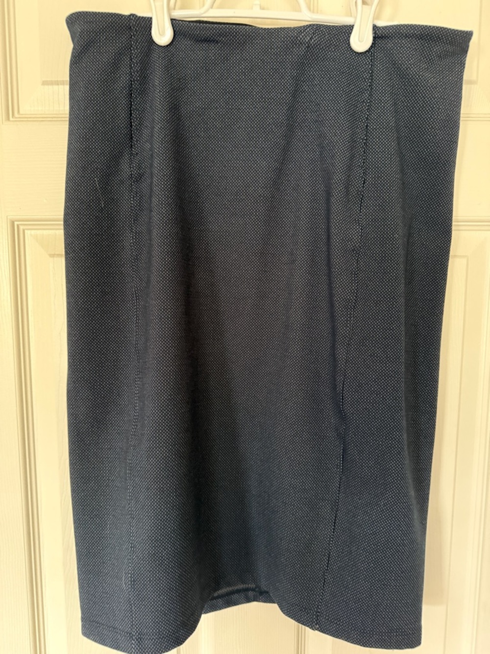 Liverpool Navy Blue Textured Pencil Skirt